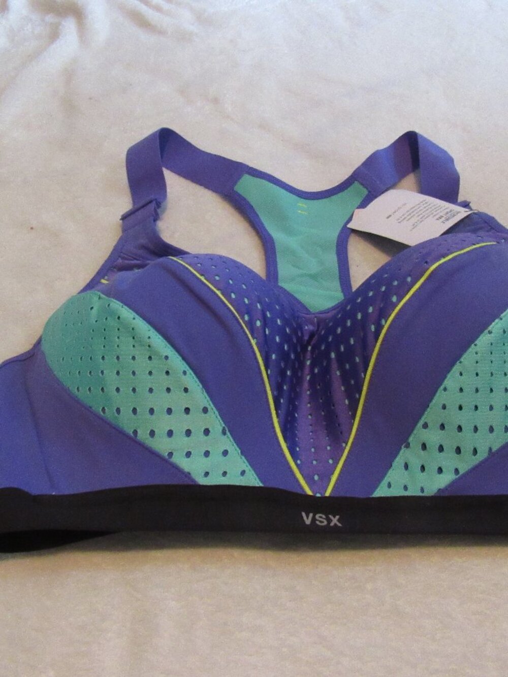 Victoria's Secret Incredible Sport Bra Purple/Teal VSX Sport NWT Size 38D